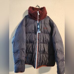 FourLaps NWT Polar Quilted Sherpa Reversible Jacket Burgundy/Smoke size medium